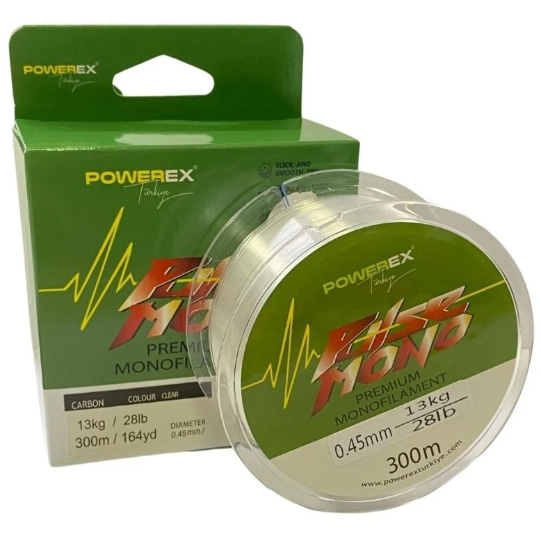 555 Powerex Pulse 300m. Carbon Monofilament Misina - Görsel 1